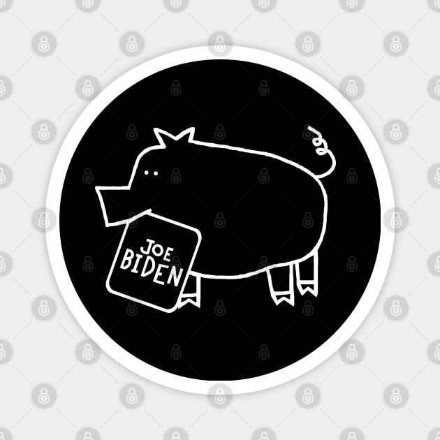 Minimal Cute Pig with Joe Biden Sign Magnet by ellenhenryart